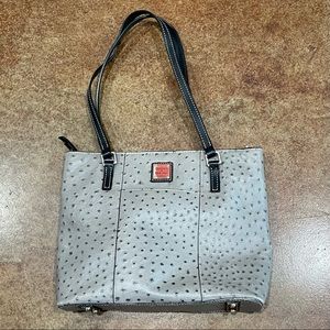 Dooney & Bourke Gray Bag with Black Details - Red Interior - Used